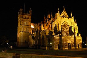 Exeter Cathedral by Night - geograph.org.uk - 733670.jpg