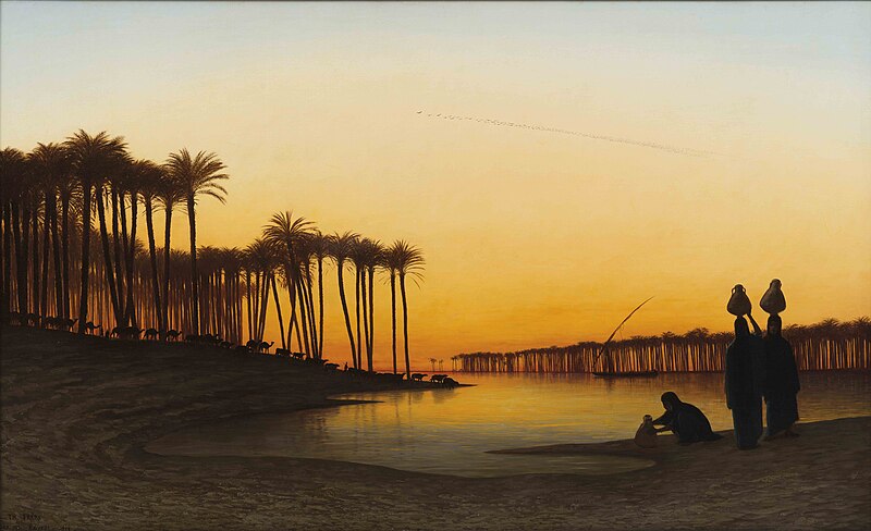 File:FRERE Charles Théodore - SUNSET ON THE NILE 1877.jpg