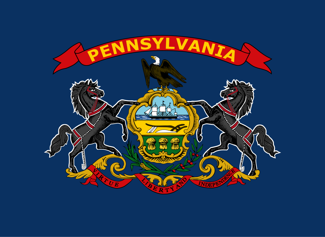 File:Flag of Pennsylvania with Yellow Lettering on Red Festoon (2009 Proposal).svg