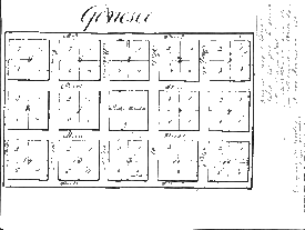 The original town plan for Geneseo, Illinois in 1829