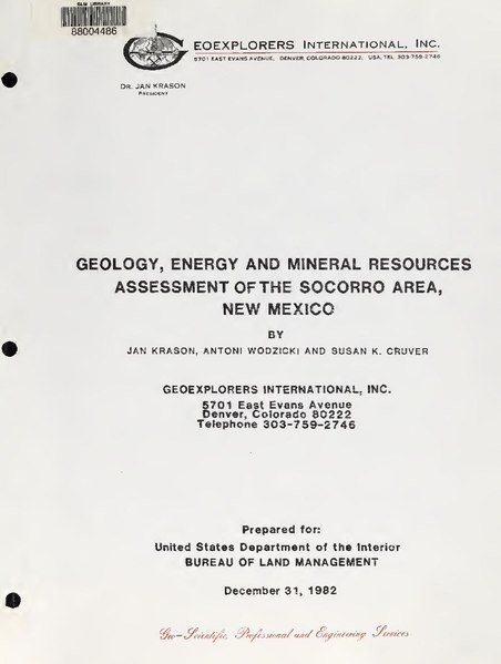 File:Geology, energy and mineral resources assessment of the Socorro area, New Mexico (IA geologyenergys6200kras).pdf