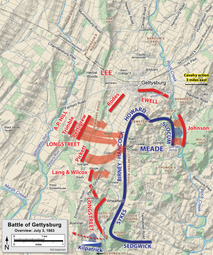 Guduaren mapa, 1863ko uztailaren 3a.