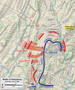 Gettysburg 2nd Day Map Battle Of Gettysburg - Wikipedia