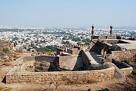 Fort overlooking the city of हैदराबाद