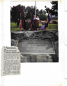 This is a Vietnam Veterans Memorial is suggested to be the first Vietnam veterans memorial in the state of Oregon.