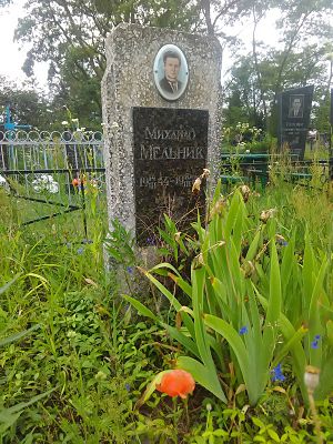 Grave of Mykhaylo Melnyk in Pohreby, 2016