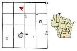 Location of New Glarus in Green County, Wisconsin.