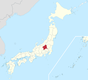 Lage der Präfektur Gunma in Japan