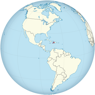 Haiti on the globe (Americas centered) .svg