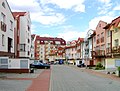 Čeština: Nové domy v Hajní ulici v severní části Kyjí (Praha 14) English: New housing in Hajní street in the north part Kyje, Prague