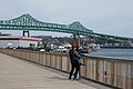 Near the northern end of the Charlestown branch of the Harborwalk, with the Tobin Bridge
