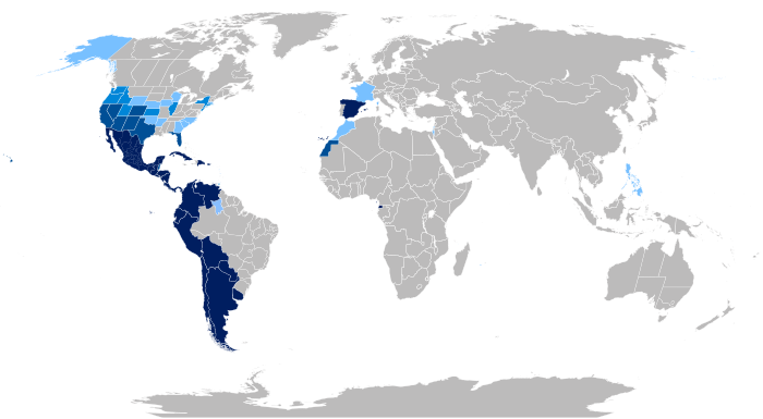 Hispanophone global world map language.svg
