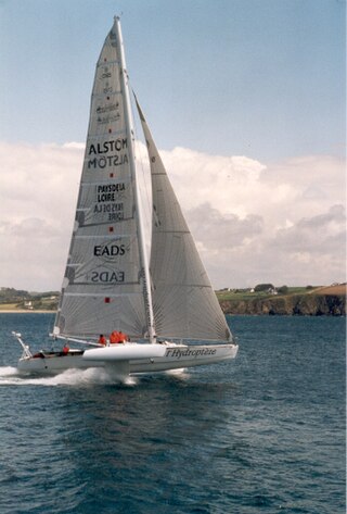 <i>Hydroptère</i> French experimental sailing hydrofoil trimaran