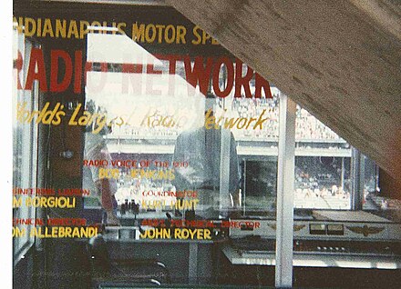 Radio Network booth inside the old Master Control Tower. Bob Jenkins is visible in this 1991 photograph.