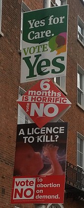 Referendum campaign posters in Dublin Irish abortion referendum posters 2018 (cropped).jpg