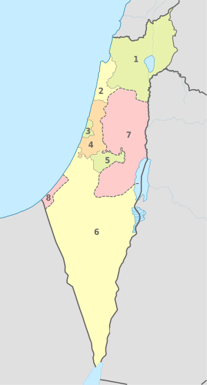 Israel (maximum), administrative divisions - Nmbrs - colored.svg