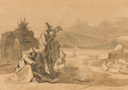 Jørgen Sonne, Tegnet forstudie til Hyrder i den romerske Campagna, ca 1835, 0220NMK, Nivaagaards Malerisamling.png