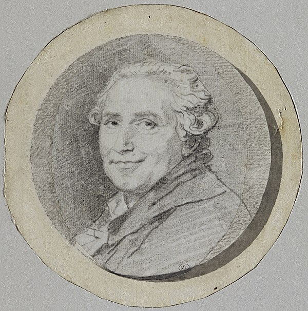 Self-Portrait, 1780s, black chalk with gray wash