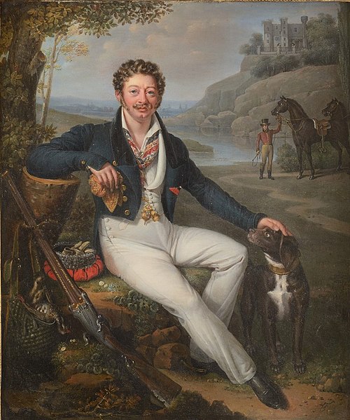 File:Jenny Berger nee Desoras - Chasseur et son chien devant un château.jpg