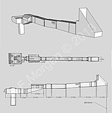 Isometrische Darstellung, Grundriss und Schnittzeichnung des Grabes
