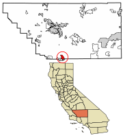 Location of Lebec in Kern County, California