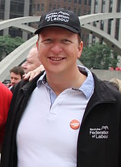 Rebeck at a Labour Day parade in 2013 Kevin Rebeck.jpg