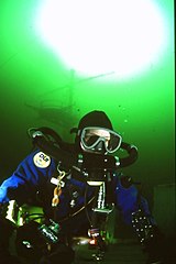 Kiss rebreather testing on HMCS Saskatchewan.