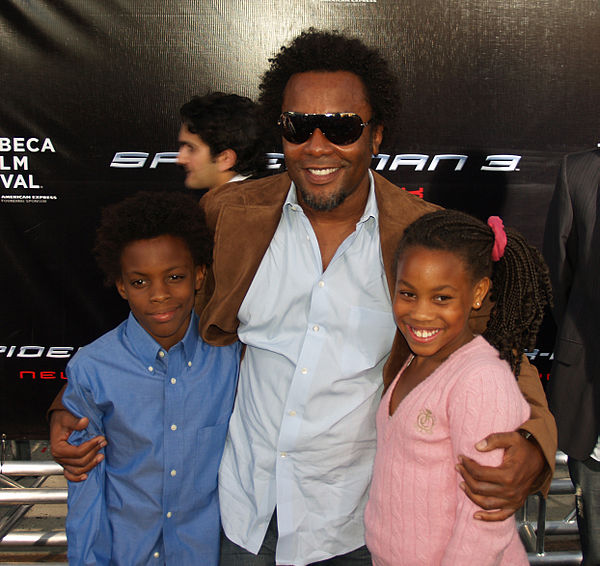 Daniels with his son and daughter at the 2007 world premiere of Spider-Man 3