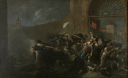 La muerte de Luis Daoiz en el cuartel de artillería de Monteleón (1835), Museo del Romanticismo, Madrid.