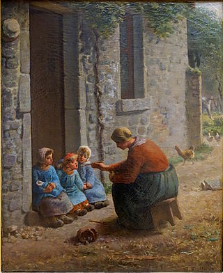 <i>The Beakful</i> 19th-century painting by Jean-François Millet