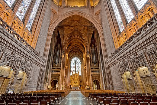 Liverpool Cathedral, whose construction ran from 1903 to 1978