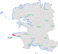 Carte de localisation de Plogoff au sein du département du Finistère
