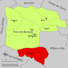 Расположение муниципалитета Дос-Агуас на карте провинции