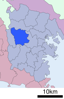 Posizione del quartiere Asahi, città di Yokohama, prefettura di Kanagawa, Giappone.svg