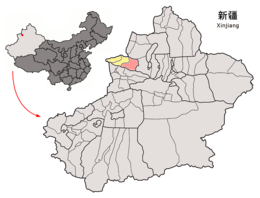 Contea di Jinghe – Mappa