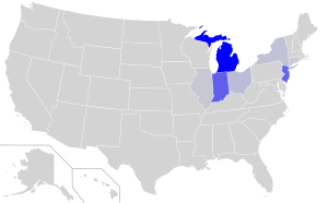 Distribution of speakers of Macedonian in the US (2000) Macedonian USC2000 PHS.svg