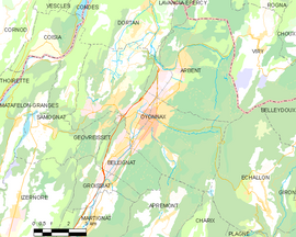 Mapa obce Oyonnax