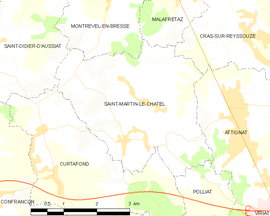 Mapa obce Saint-Martin-le-Châtel