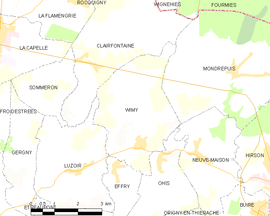Mapa obce Wimy