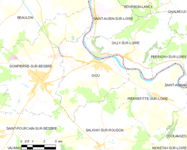 Mapa obce Diou