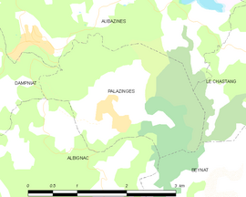 Mapa obce Palazinges