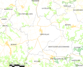 Mapa obce Genouillac
