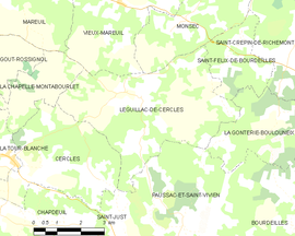 Mapa obce Léguillac-de-Cercles