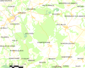 Poziția localității Champsevraine