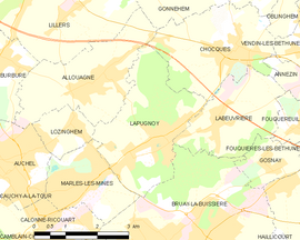 Mapa obce Lapugnoy
