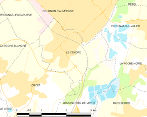 Poziția localității Le Cendre