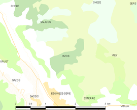 Mapa obce Vizos