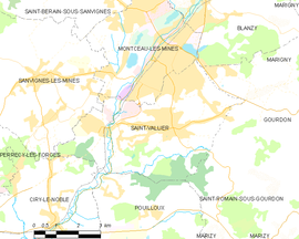 Mapa obce Saint-Vallier