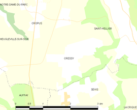 Mapa obce Cressy