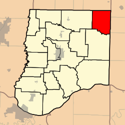 Shamrock Township, Callaway County, Missouri.svg'yi vurgulayan harita